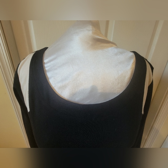 CORY P BLACK & LT. BEIGE DRESS ( sz 12) - Picture 2 of 7